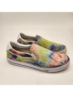 Nike Tie Dye Slip On Sneakers 9.5 Rainbow Casual Canvas Shoes